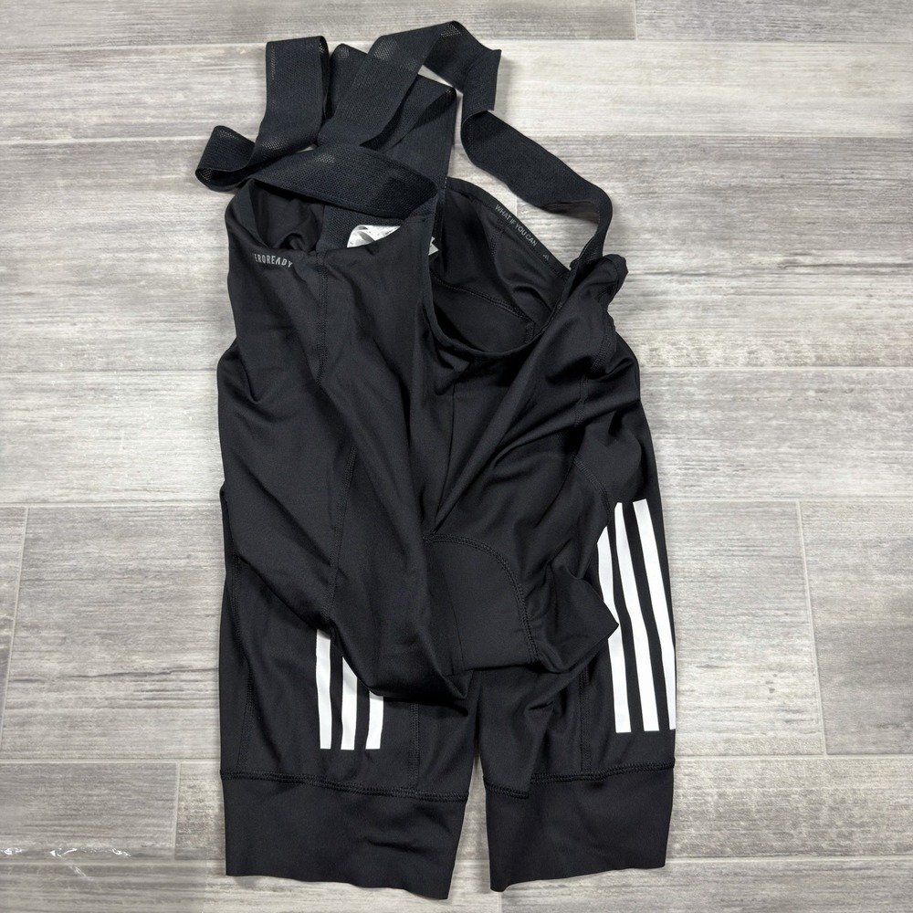 Adidas Men's Large The Padded Cycling Bib Shorts, Black/White Aeroready IJ8339 - Picture 7 of 7